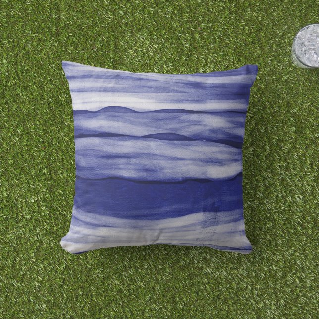 Beach House Blue Stripes Cushion (Grass)