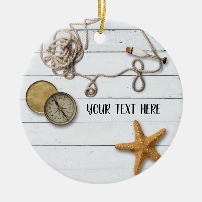 Beach house Ceramic Ornament (Front)