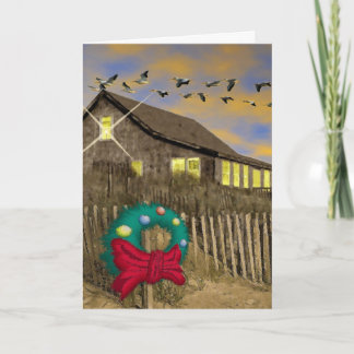 Beach House Christmas Card-V Holiday Card