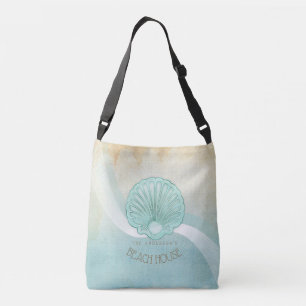 Beach House Clam Shell Aqua Blue ID623 Crossbody Bag