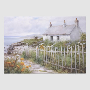 Beach House Coastal Cottage Landscape Ocean Garden Tissue Paper