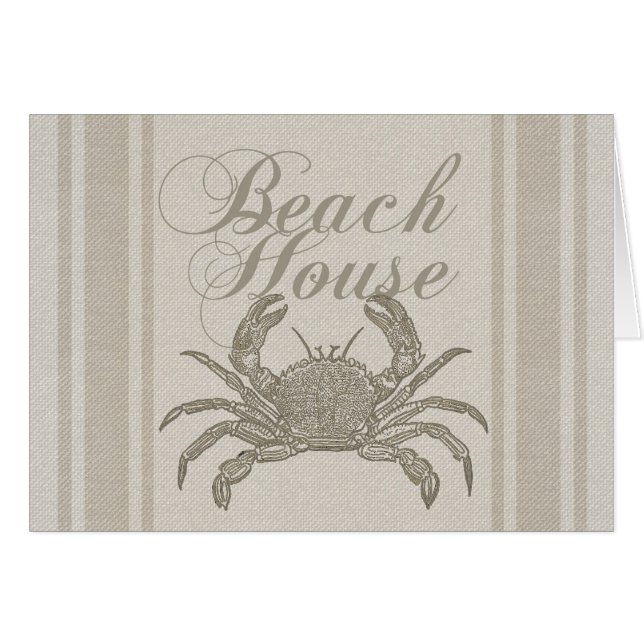 Beach House Crab Seashore Coastal Vintage (Front Horizontal)