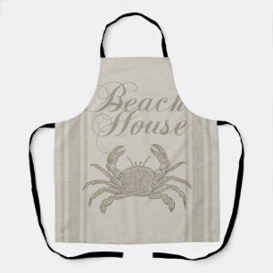 Beach House Crab Seashore Coastal Vintage Apron