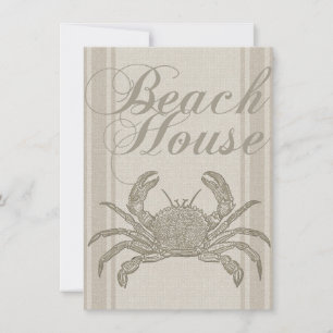 Beach House Crab Seashore Invitation