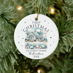Beach House Custom Christmas Ceramic Tree Decoration