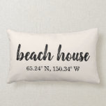 Beach House Custom Coordinates Lumbar Cushion<br><div class="desc">This is a beautiful Beach House Custom Coordinates Lumbar Pillow. You can make a unique custom housewarming gift for new homeowners. It is a perfect addition to your seaside home. You can show your love for your beach side home.</div>