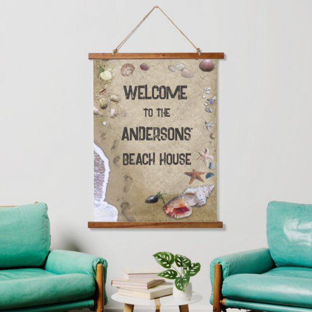 Beach House (customisable)  Hanging Tapestry (Living Room)
