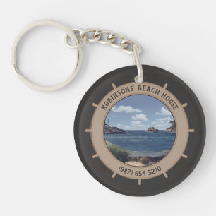 Beach House (customizable)  Key Ring