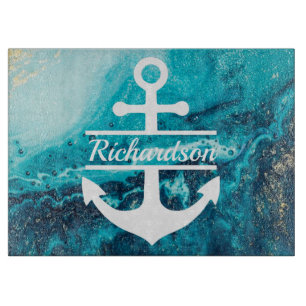 Beach House Cutting Board Anchor with Name