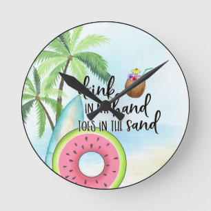 Beach house decoration round clock