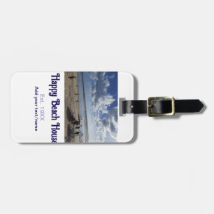 Beach house est. Add year photo latitude longitude Luggage Tag