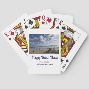 Beach house est. Add year photo latitude longitude Playing Cards