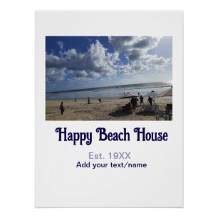 Beach house est. Add year photo latitude longitude Poster