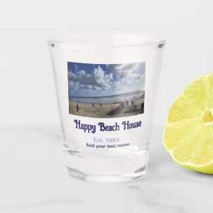 Beach house est. Add year photo latitude longitude Shot Glass
