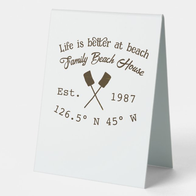 Beach house ets. Date year custom coordinates add  (Front)
