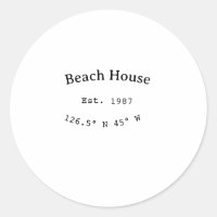 Beach house ets. Date year custom coordinates add