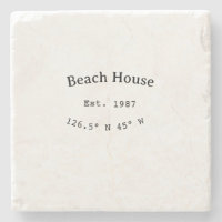 Beach house ets. Date year custom coordinates add