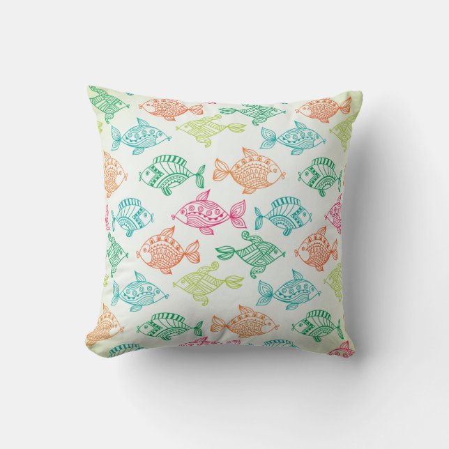 Beach House Fish Decorative Throw Pillow (Front)