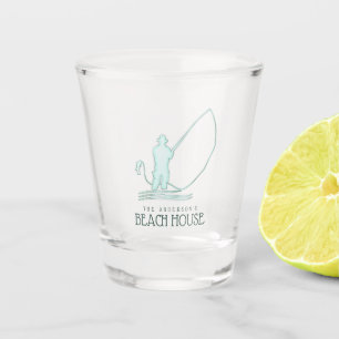 Beach House Fisherman Aqua Blue ID623 Shot Glass