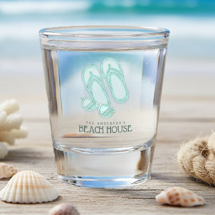 Beach House Flip Flops Sunglasses Aqua Blue ID623 Shot Glass