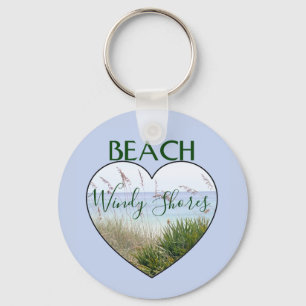 Beach House Heart Destin Florida Key Ring