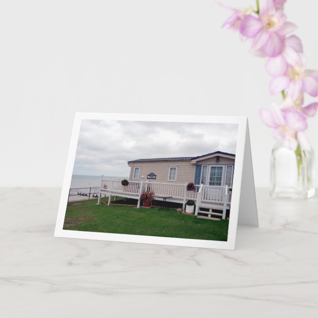 Beach House, Isle of Sheppey, Leysdown-on-Sea Card (Orchid)