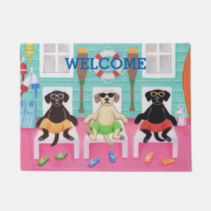 Beach House Labrador Boys Door Mat