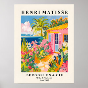 Beach House Mid Century Modern Pink Dopamine Art M Poster