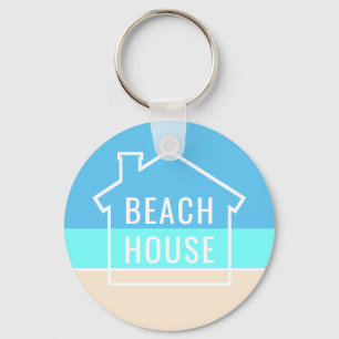 Beach House Modern Vacation Home Nautical Rental Key Ring