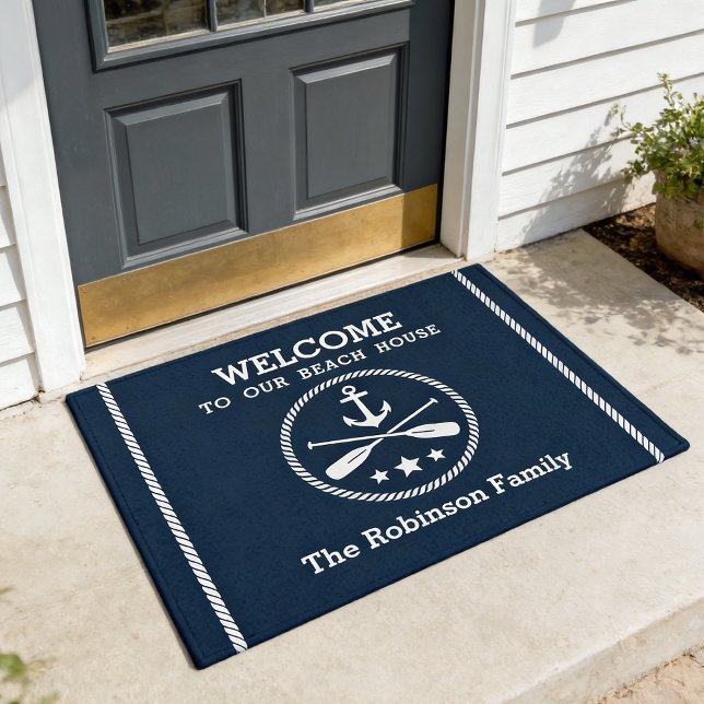 Beach House Nautical Anchor Oars Welcome Doormat (Creator Uploaded)