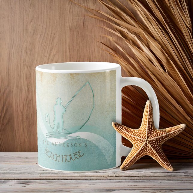 Beach House Nautical Fisherman Aqua Blue ID623 Coffee Mug (Creator Uploaded)
