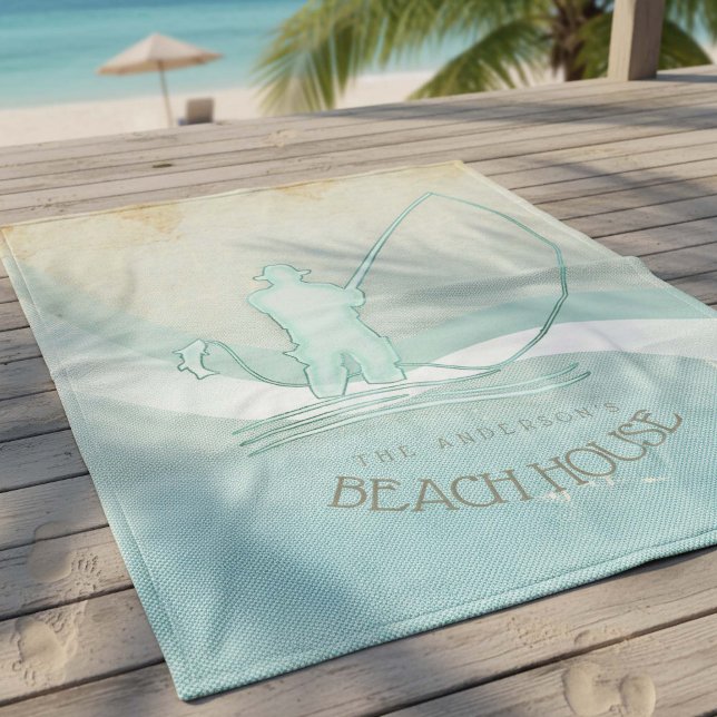 Beach House Nautical Fisherman Aqua Blue ID623 Fleece Blanket (Creator Uploaded)