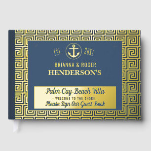 Beach House Nautical Key Vacation Rental Gold Guest Book
