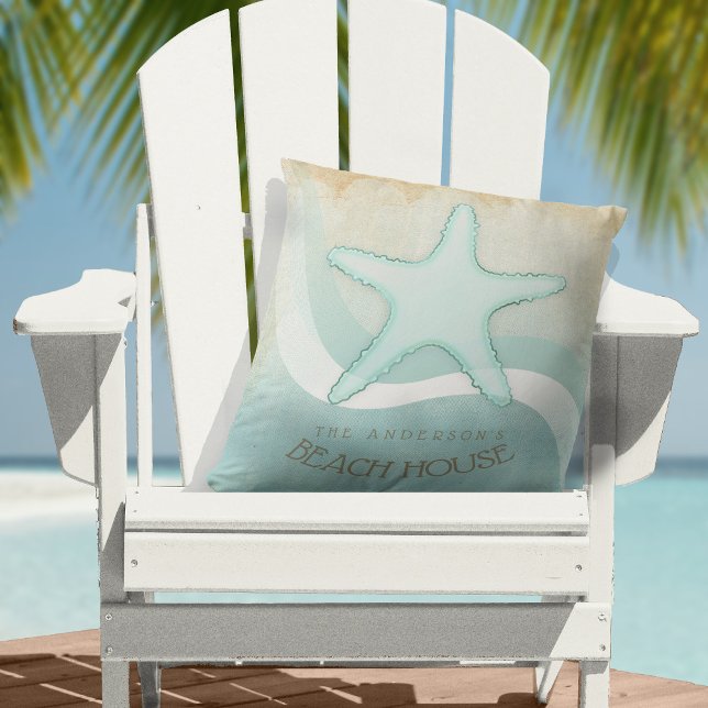 Beach House Nautical Starfish Aqua Blue ID623 Cushion (Creator Uploaded)