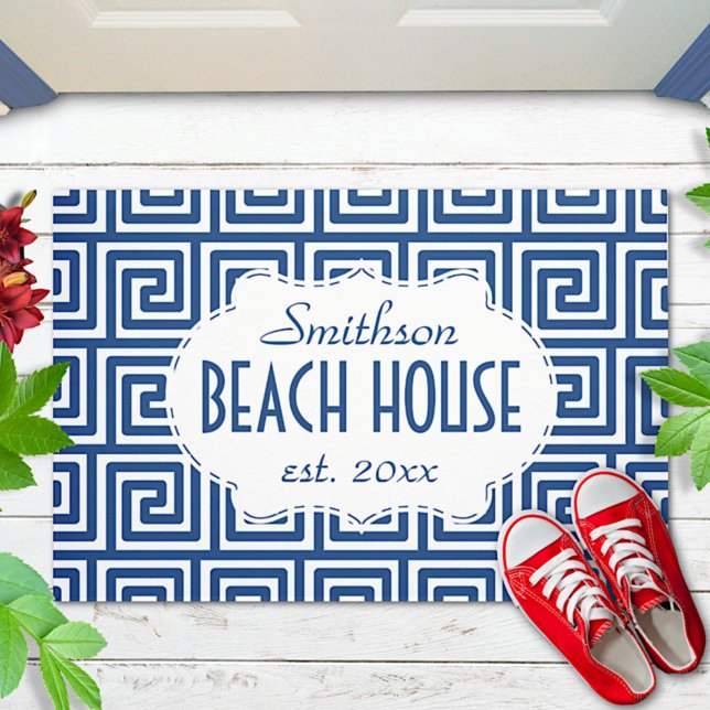 Beach House Navy Key Deco Nautical Personalised Doormat (Creator Uploaded)