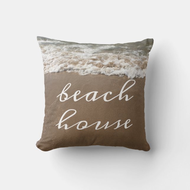 Beach House Ocean Photo Nautical Summer Decor Cushion (Front)