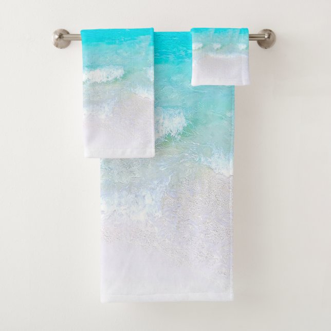Beach House Ocean Sea Blue Family  Bath Towel Set (Insitu)