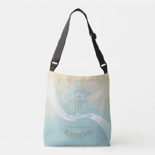 Beach House Palm Trees Aqua ID623 Crossbody Bag