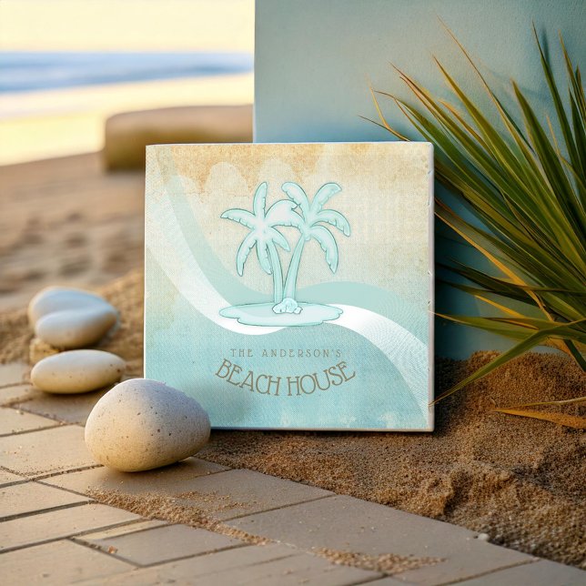 Beach House Palm Trees Aqua ID623 Tile (Creator Uploaded)