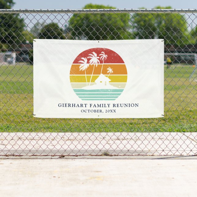 Beach House Palm Trees Family Reunion Custom Banner (Insitu)