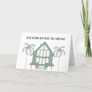 Beach House Palm Trees New Home for Christmas Holiday Card