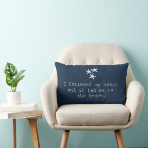 Beach House Quote Starfish Coastal Home Lumbar Cushion