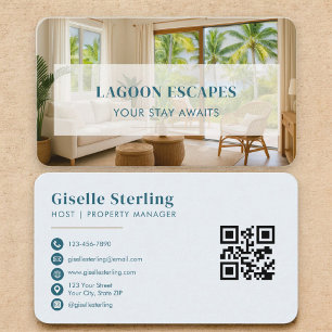 Beach House Rental QR Code Business Card