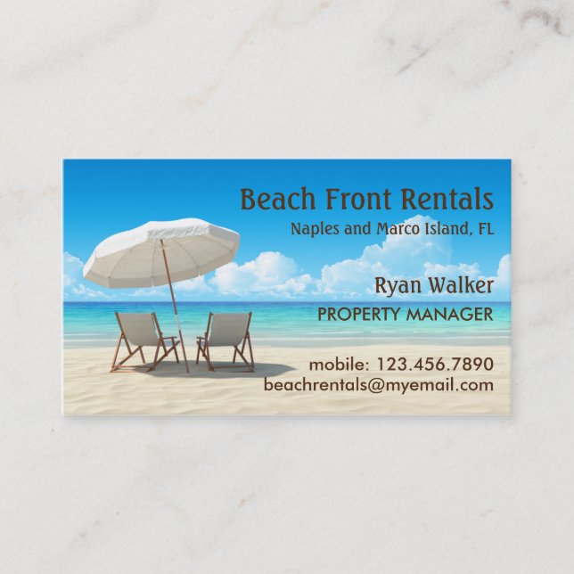 Beach House Rentals Business Card (Front)