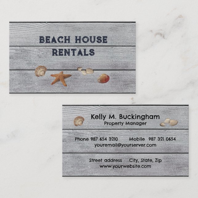 Beach House Rentals Business Card (Front/Back)