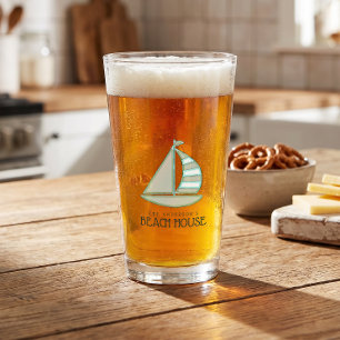 Beach House Sailboat Aqua Blue ID623 Glass