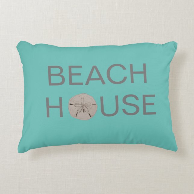 Beach House Sand Dollar Accent Pillow (Front)