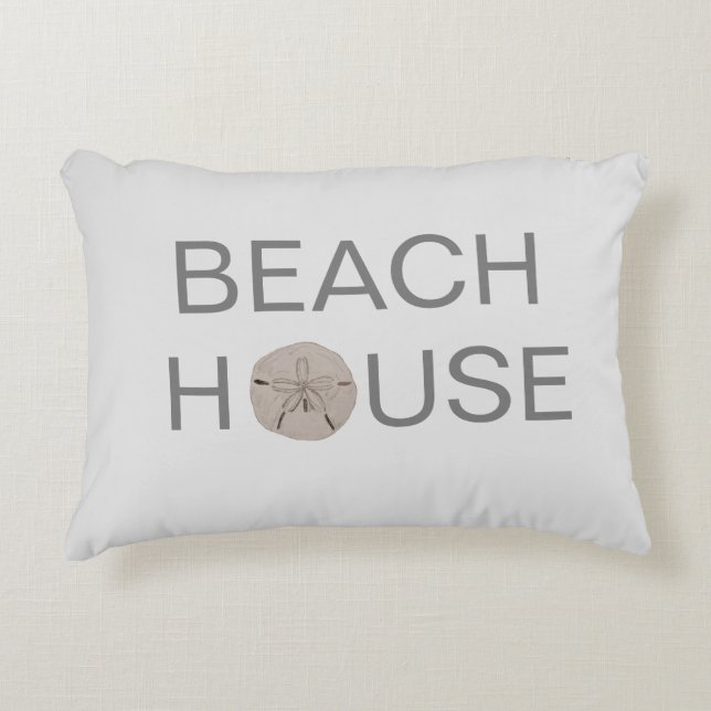 Beach House Sand Dollar Accent Pillow (Front)