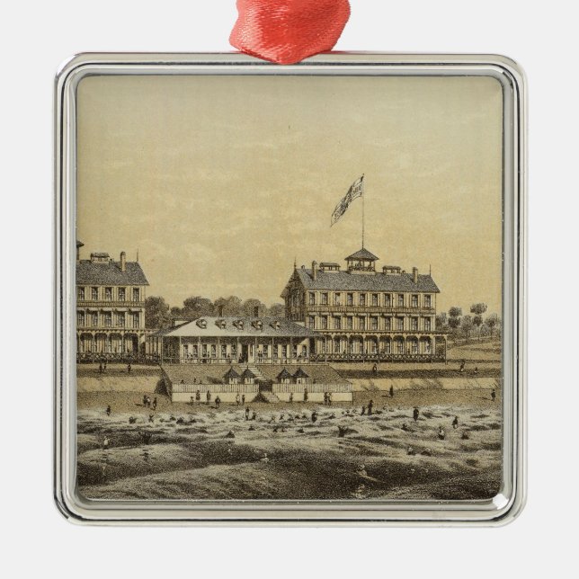 Beach House, Sea Girt, Monmouth Co, NJ Metal Tree Decoration (Front)