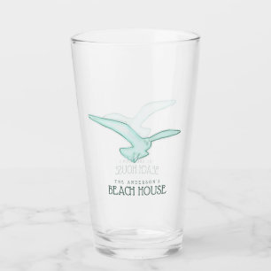 Beach House Seagull Aqua Blue ID623 Glass
